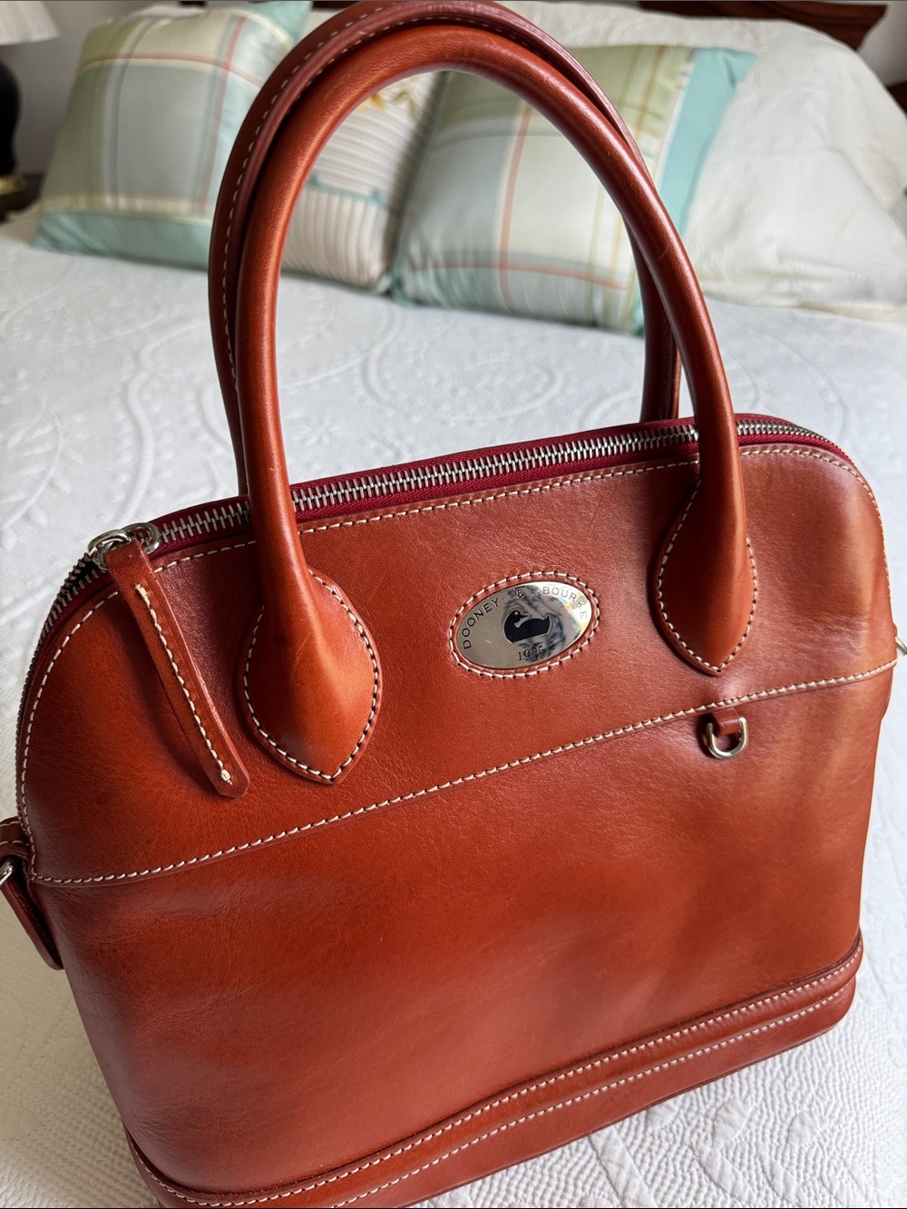 Dooney & Bourke Toscana Leather Satchel in Ginger